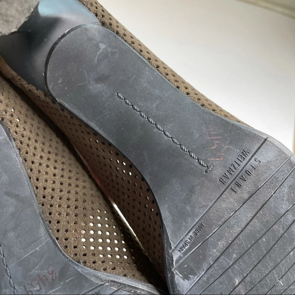 Stuart Weitzman Brown Perforated Heels size 9